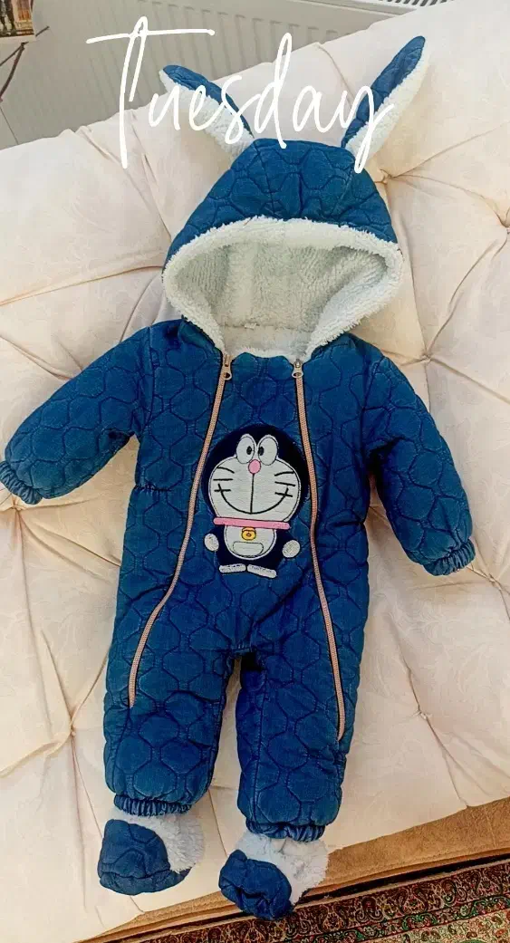 کاپشن سرهمی داخل خز همراه پاپوش|کفش و لباس بچه|اردکان, |دیوار