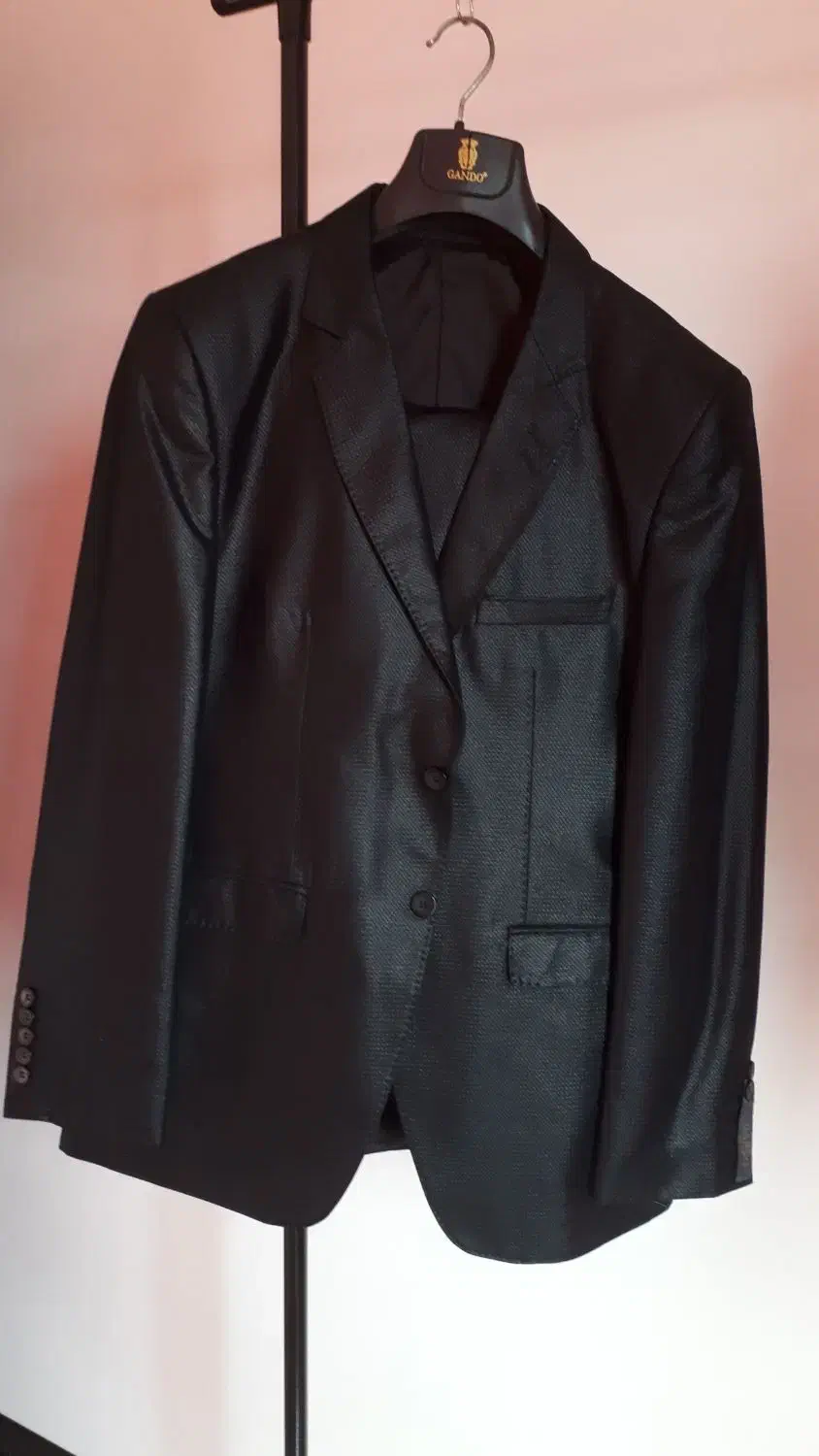 کت و شلوار مشکی سایز ۵۰ برندِ معتبر گاندو ، نو|لباس|تنکابن, |دیوار