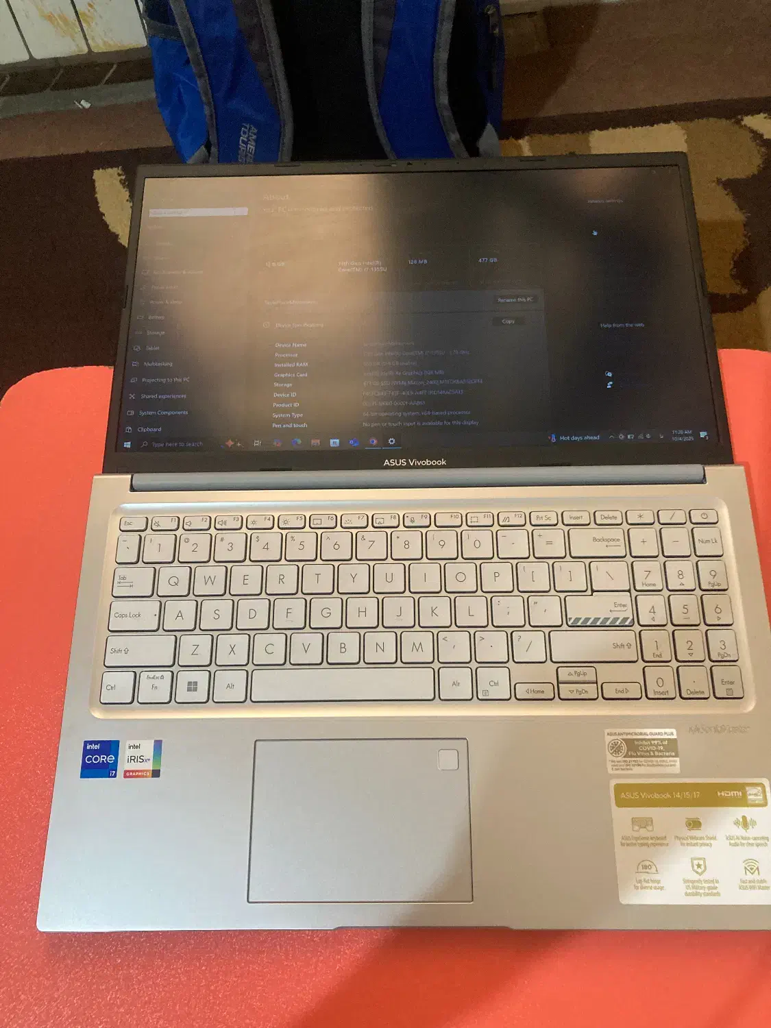 لپتاپ vivobook ایسوس در حد نو نو|رایانه همراه|کرمان, |دیوار