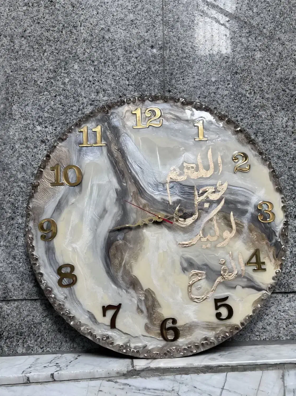 ساعت رزینی 60 سانتی با طراحی طلایی ومعنوی|ساعت دیواری و تزئینی|ری, دیلمان|دیوار