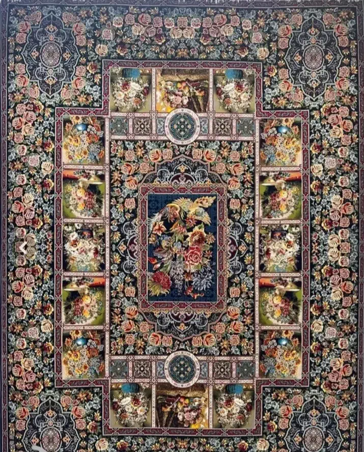 قالی طرح باغ ارم|فرش|رفسنجان, |دیوار