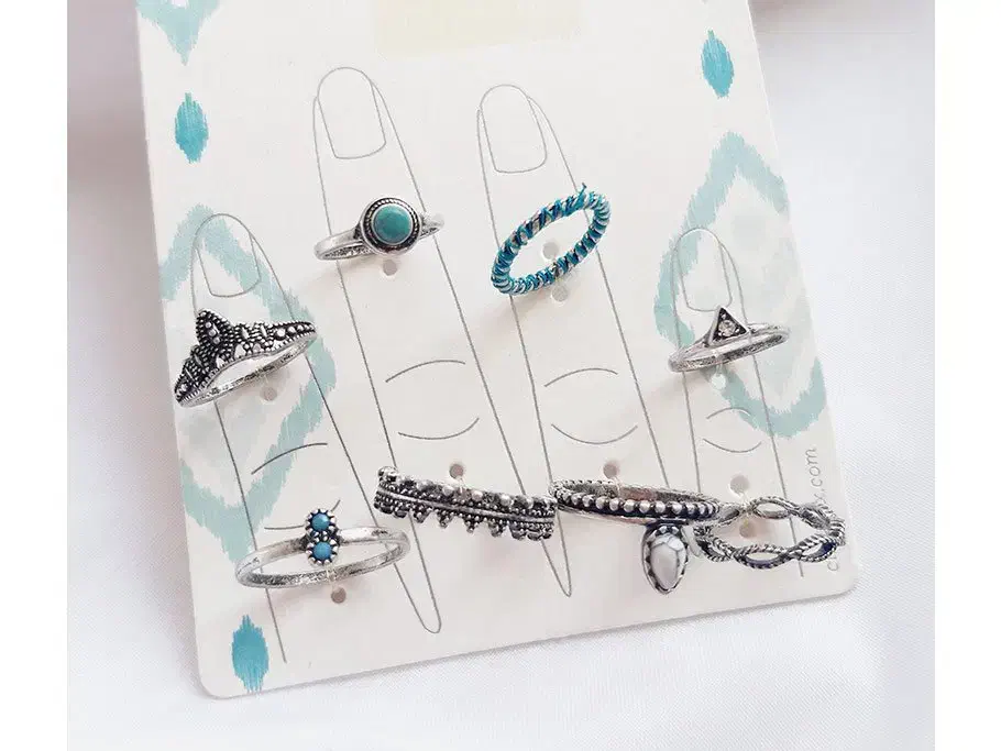 انگشتر پکی نگین دار مدل سبز آبی کیوت|بدلیجات|اسلامشهر, صادقیه|دیوار