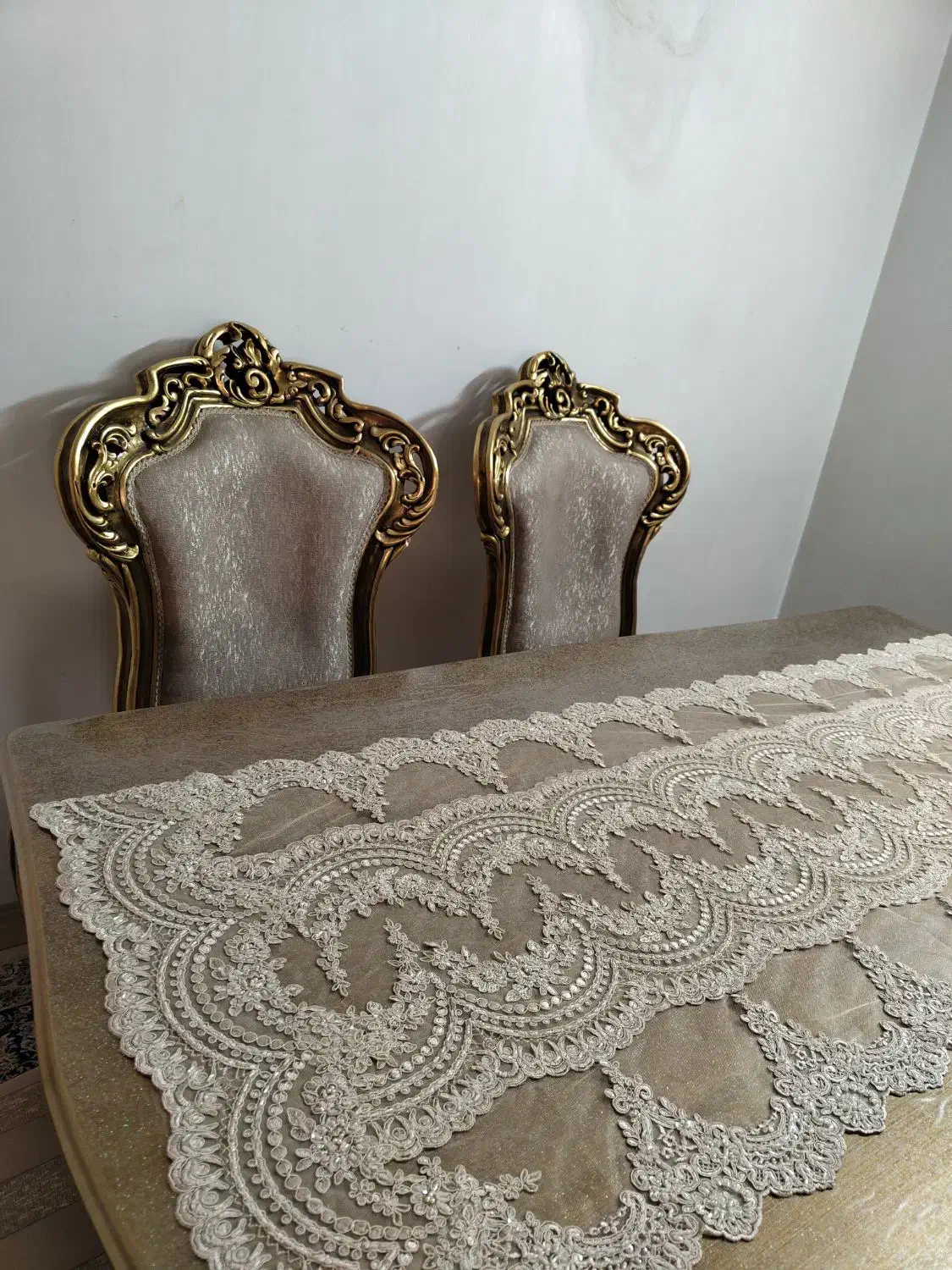 مبلمان استیل ومیزناهارخوری باچوب راش ورق طلا|مبلمان خانگی و میز عسلی|اسلام‌شهر, شهرک واوان|دیوار