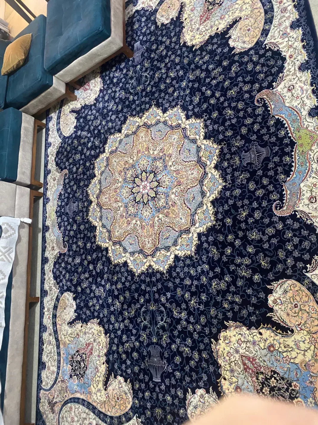 فرش سرمه ای کاشان|فرش|بندرعباس, |دیوار