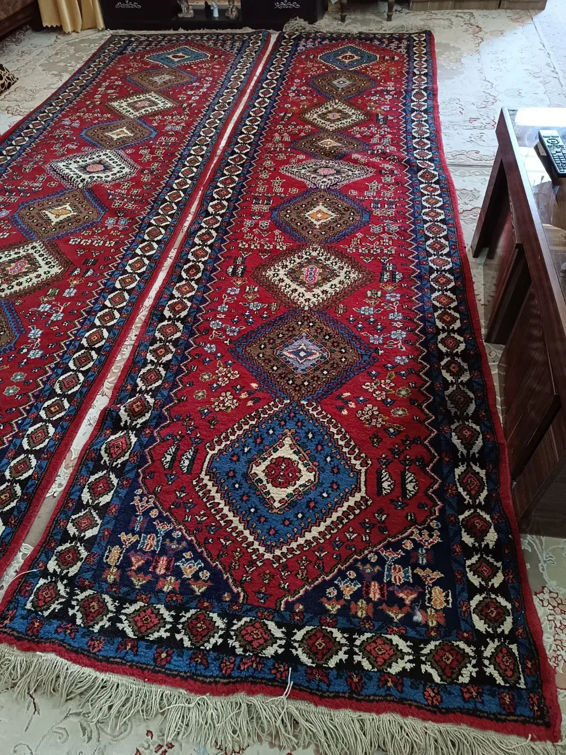 دو عدد کناره دستباف، یلمه پشم در پشم|فرش|شاهین‌شهر, شهرک هشت بهشت|دیوار