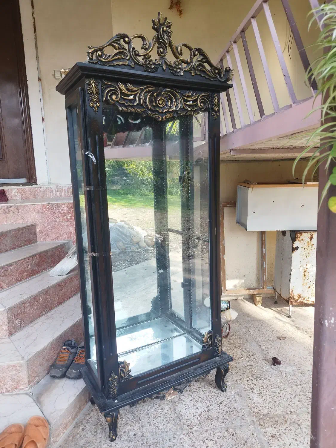 کمد دکوری ۴ طبقه پشت آینه تاج دار|بوفه، ویترین، کنسول|ماکلوان, |دیوار