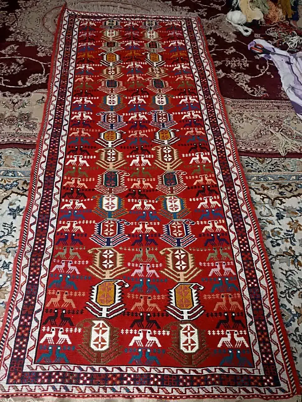 ورنی دستباف۲متردر۸۰|گلیم، جاجیم، گبه|تبریز, |دیوار