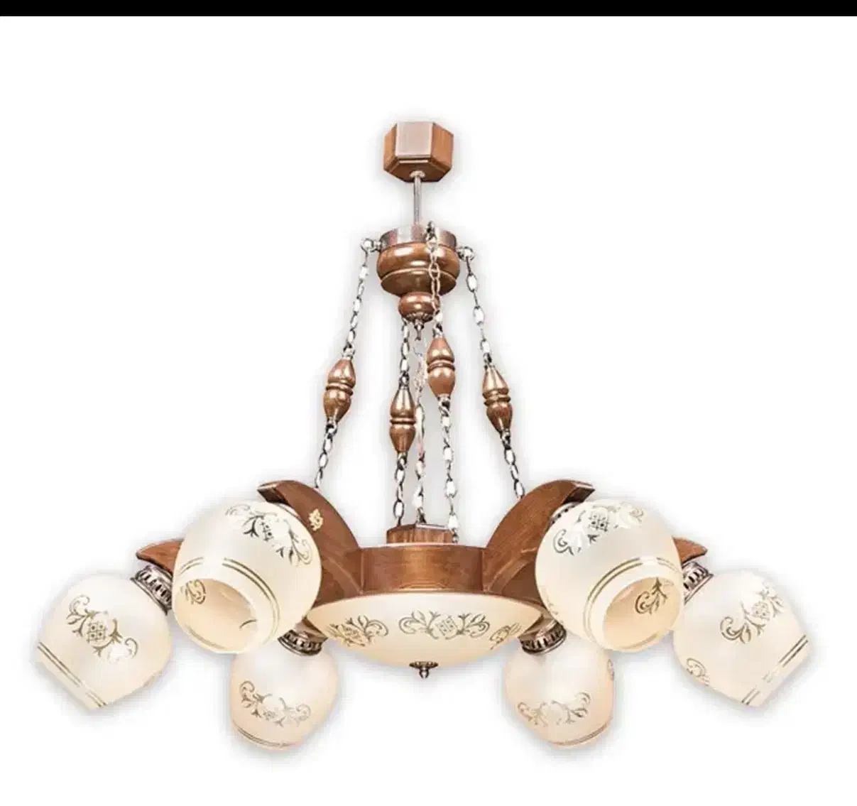 لوستر چوبی هشت شاخه به همراه دیوار کوب|لوستر و چراغ آویز|ورامین, ورامین|دیوار