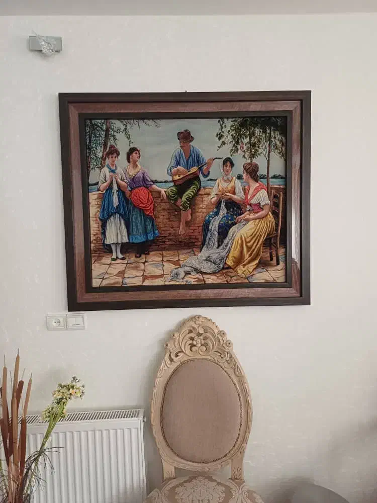 آباژور و گل و تابلو فرش|تابلو فرش|کنگاور, |دیوار