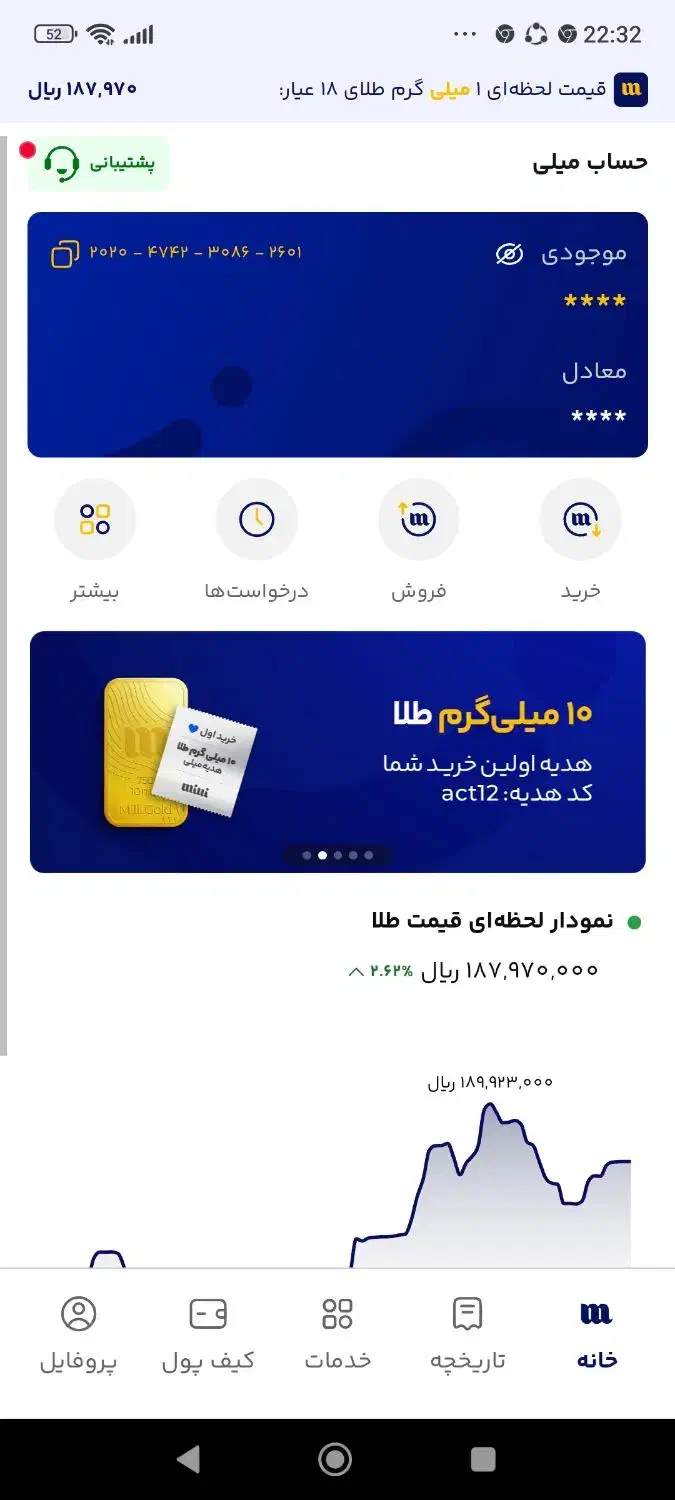 کد دعوت میلی گلد|کارت هدیه و تخفیف|بندرعباس, |دیوار
