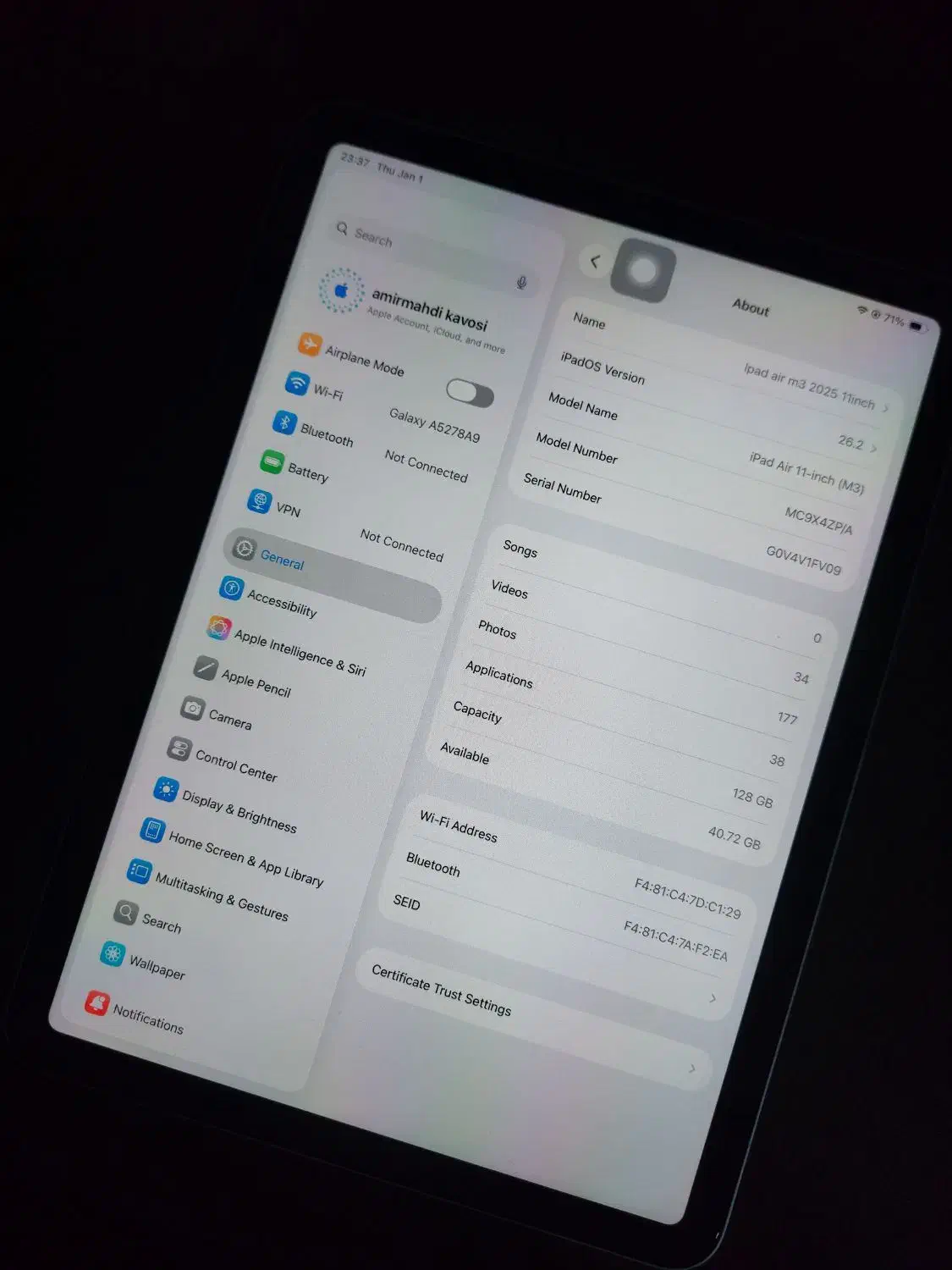 ایپد ایر m3 اینچ 11|تبلت|نسیمشهر, |دیوار