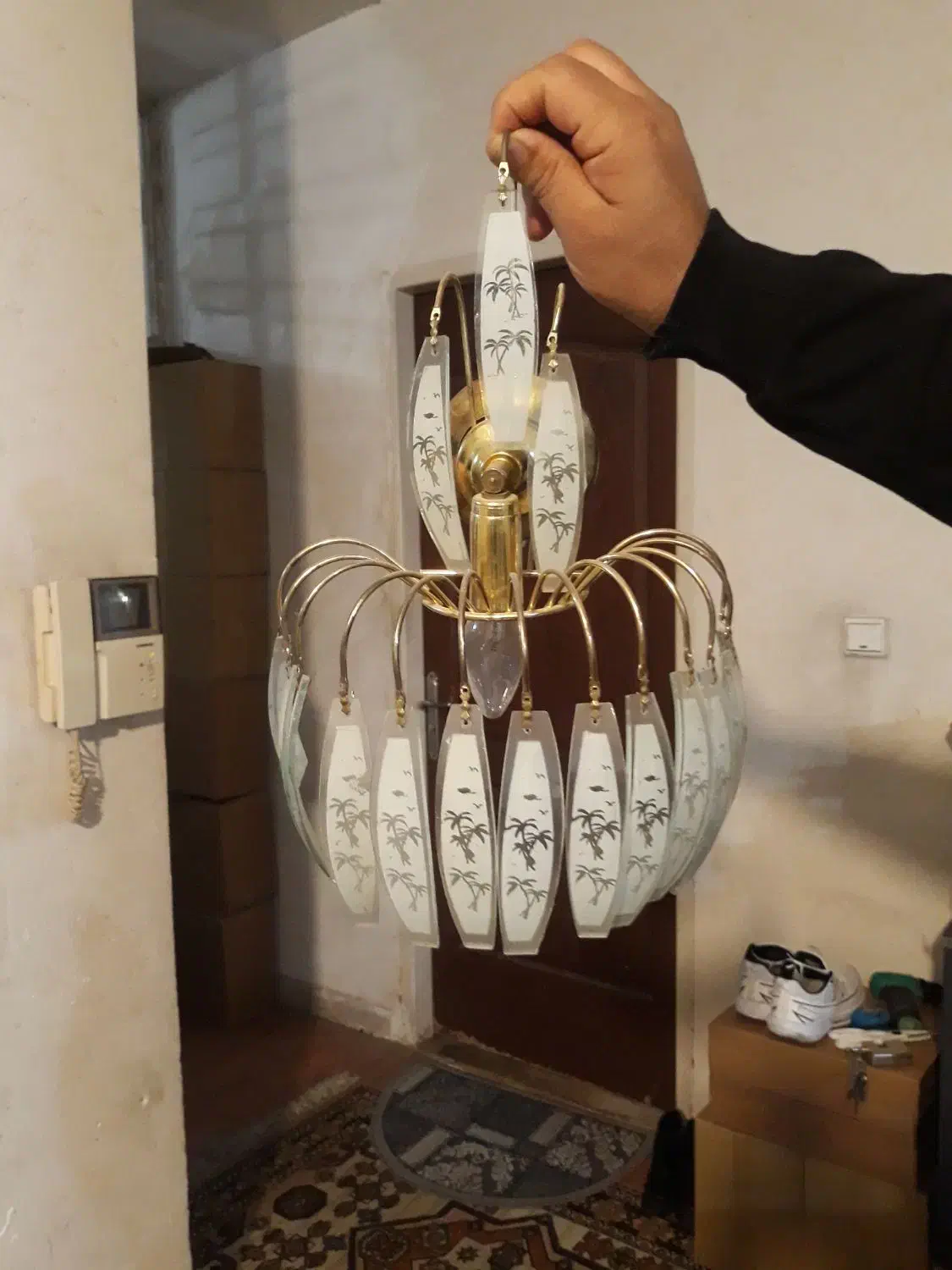 لوستر|لوستر و چراغ آویز|شیراز, پودنک|دیوار