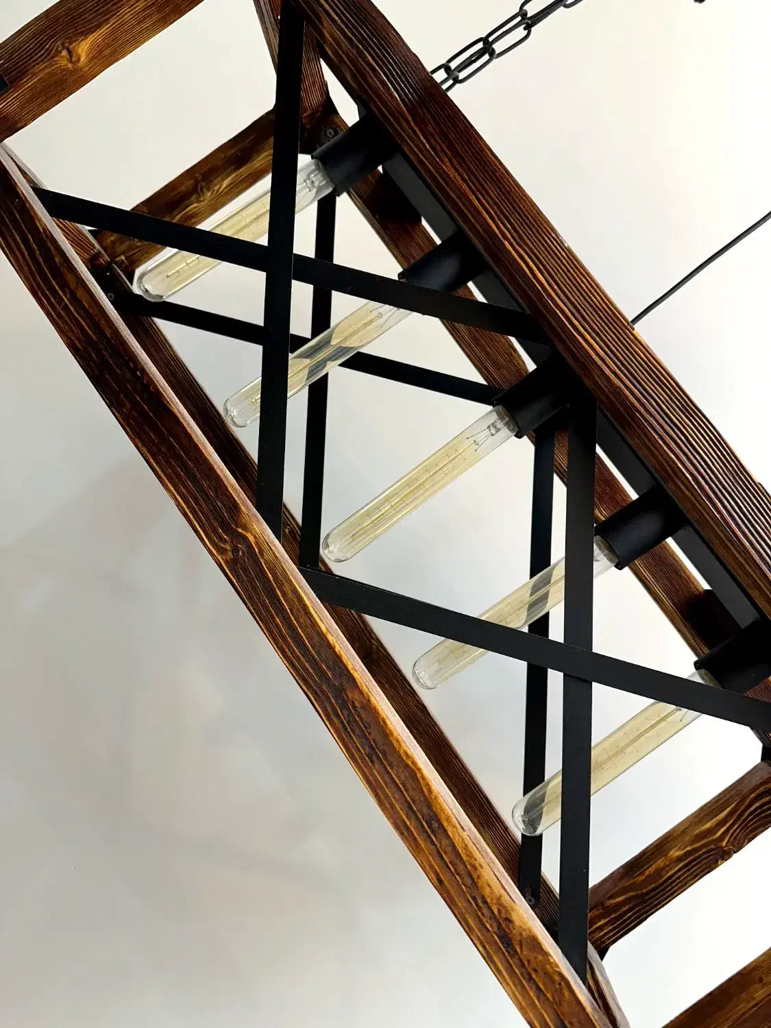 لوستر مدرن ترکیب چوب و فلز|لوستر و چراغ آویز|تبریز, |دیوار