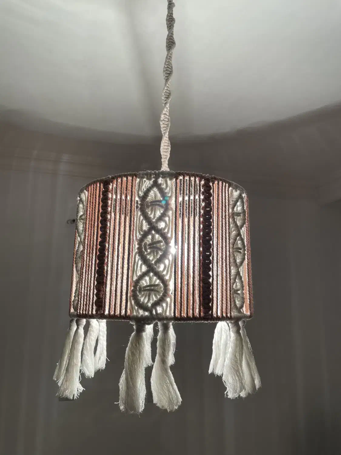 لوستر مکرومه|لوستر و چراغ آویز|اراک, |دیوار