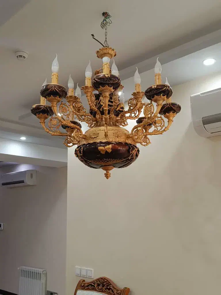 لوستر برنزی|لوستر و چراغ آویز|تهران, کوهک|دیوار