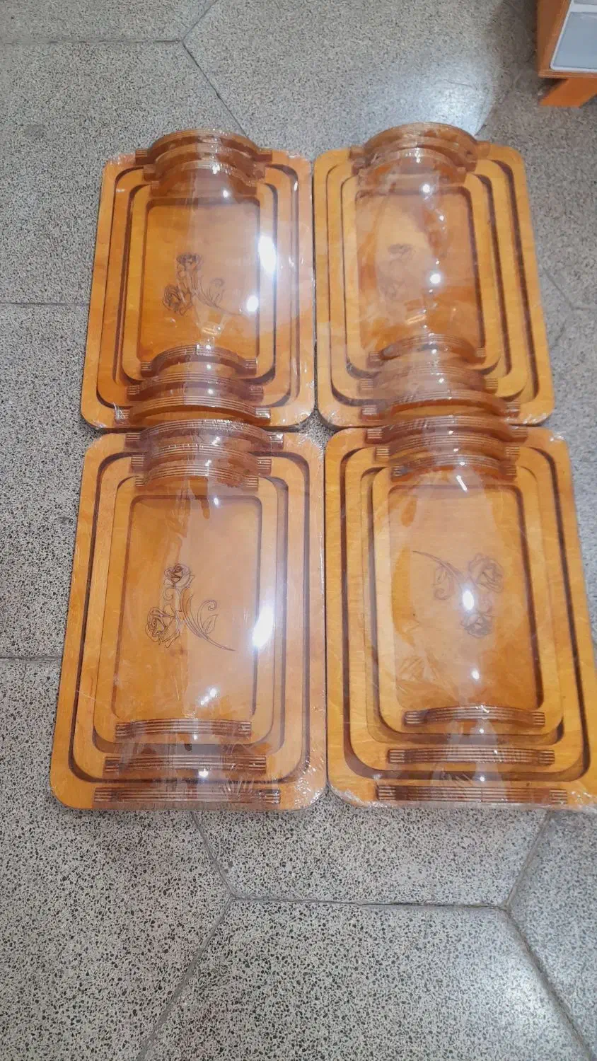 سینی های سه تیکه چوبی دسته دار اک|ظروف سرو و پذیرایی|قم, شهرک فاطمیه|دیوار