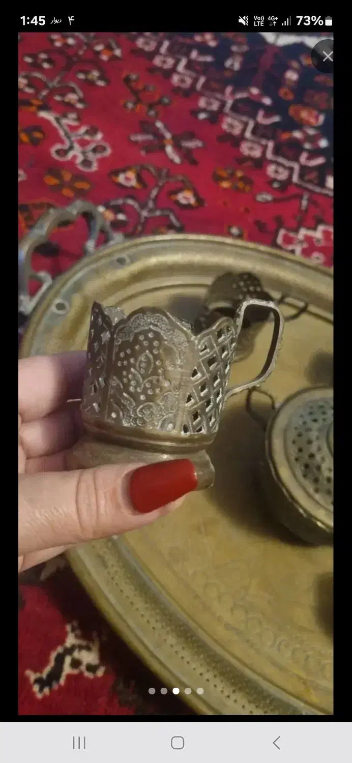 سینی عتیقه جنس برنج|کلکسیون اشیاء عتیقه|شیراز, دینکان|دیوار