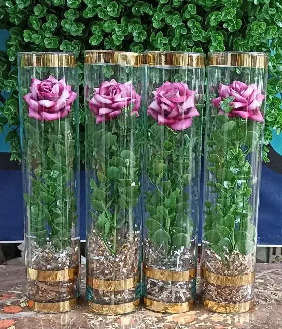 انواع شاخه گل رز مصنوعی در شیشه ویژه روز مادر|گل مصنوعی|قم, نیروگاه|دیوار