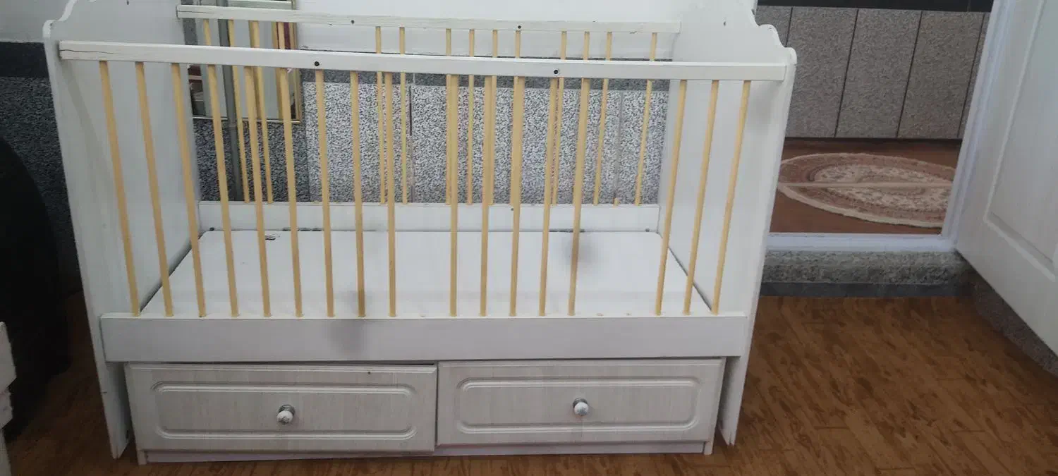 تخت کودک محرک لای لای کشودار|تخت و سرویس خواب|سردشت, |دیوار