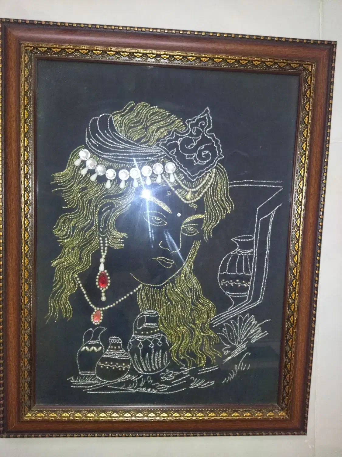 تابلو سوزن دوزی طلایی کلکسیونی|صنایع دستی و سایر لوازم تزئینی|شاهین‌شهر, حافظ شمالی|دیوار