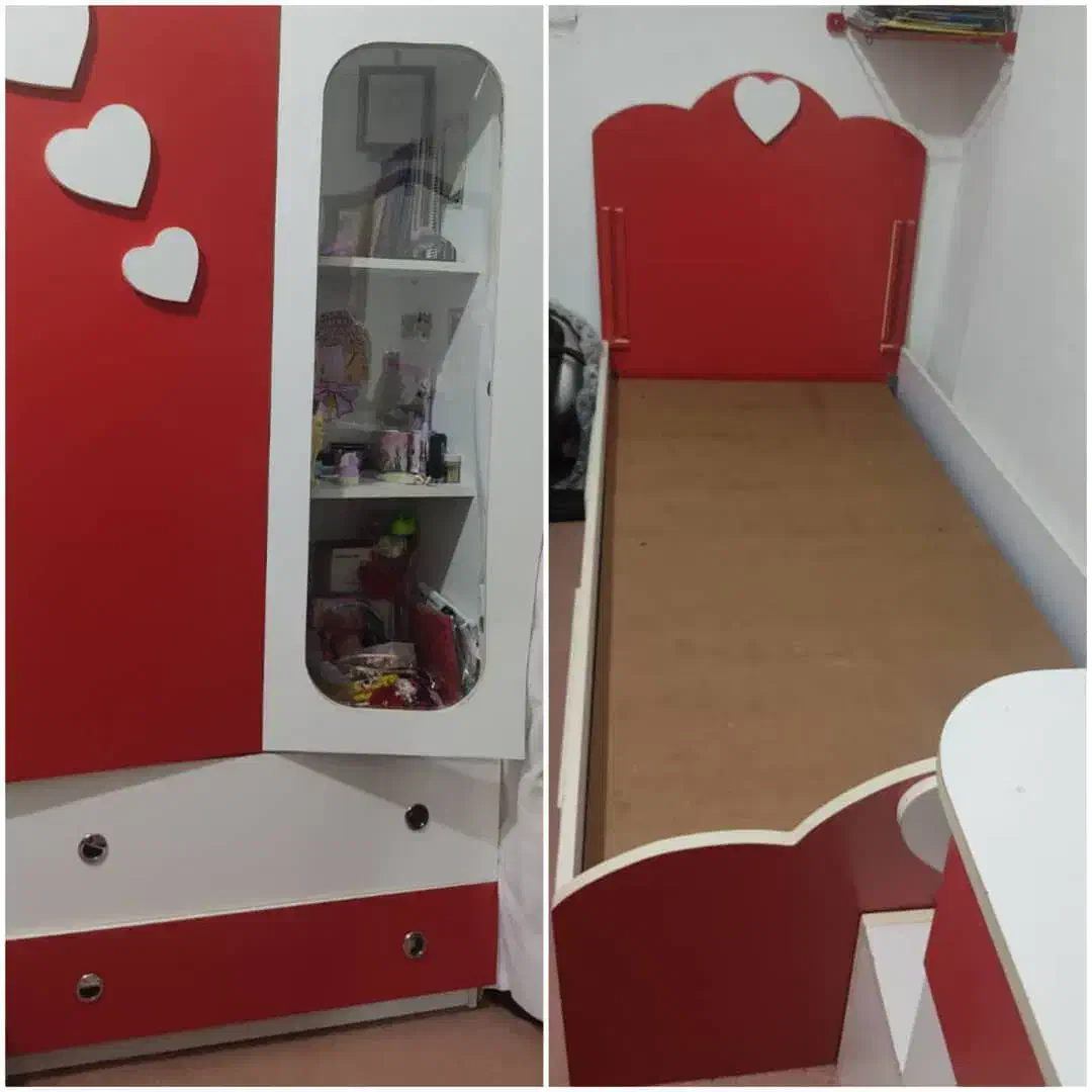 تخت و کمد دومنظوره دخترانه از نونهالی تا نوجوانی|تخت و سرویس خواب|بندر انزلی, مسکن مهر|دیوار