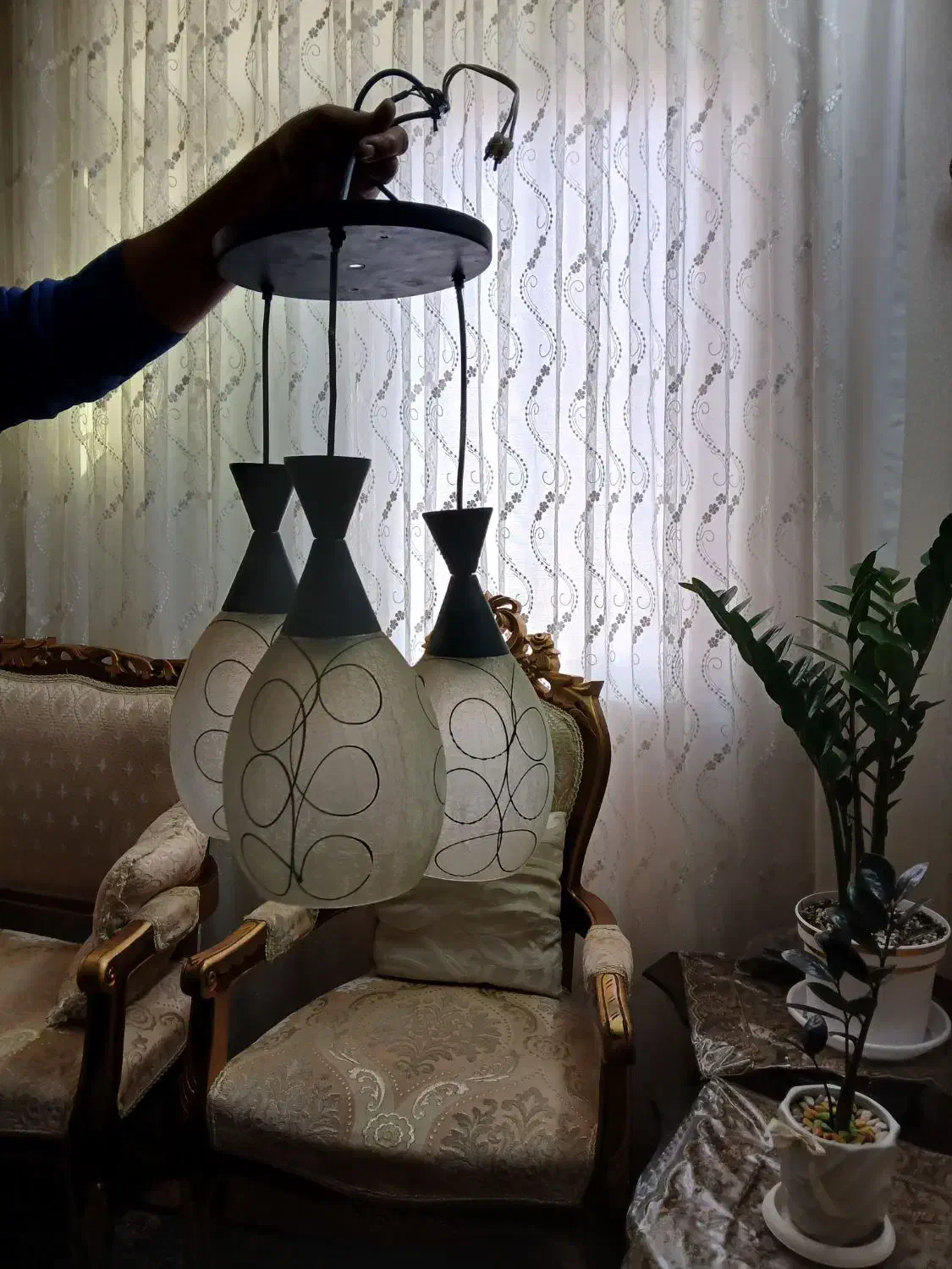 لوستر سه شاخه|لوستر و چراغ آویز|قم, باجک سه|دیوار