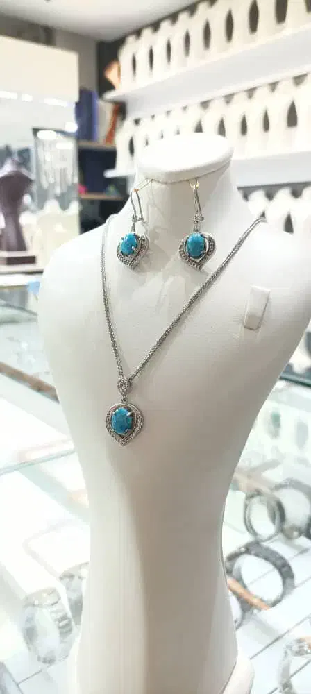 ست نقره فیروزه ایتالیا نو|بدلیجات|ایلام, |دیوار