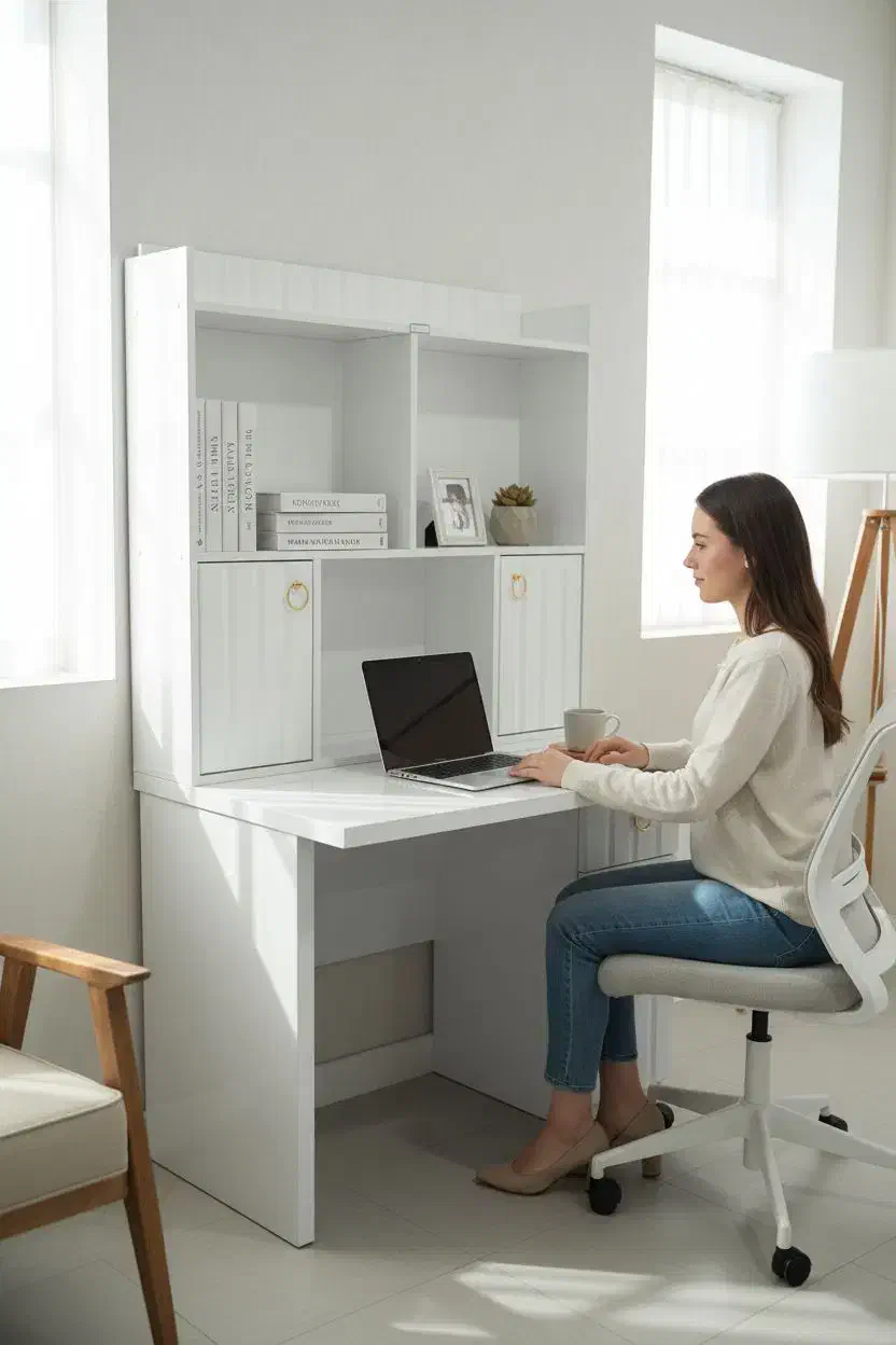 میز تحریر ساده و شلف دار|میز تحریر و کامپیوتر|بندر دیر, |دیوار