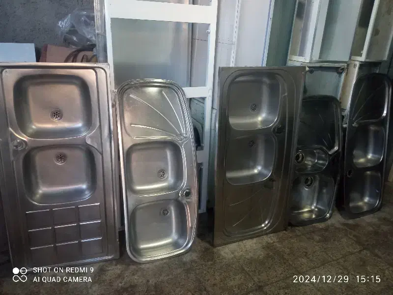 فروش انواع سینک دو قولو توکار وروکاردسته دوم تمیز|مصالح و تجهیزات ساختمان|نیشابور, فردوسی جنوبی|دیوار