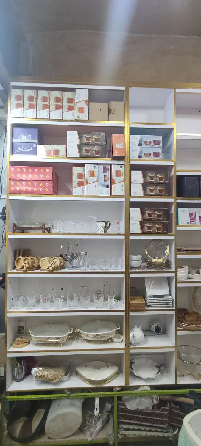 دکور قفسه چوب سفید طلایی|کتابخانه، شلف، قفسه‌های دیواری|دهدشت, |دیوار