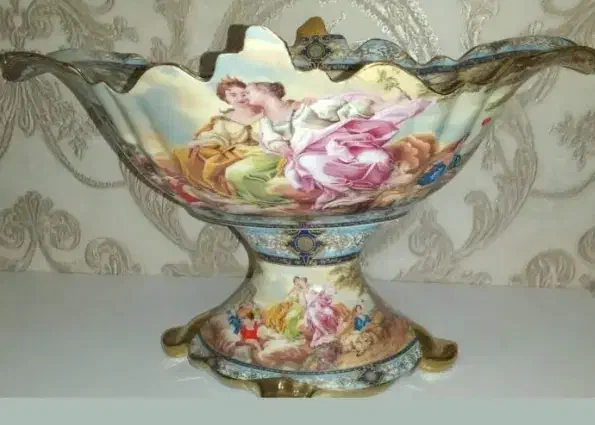 کشکول مارک لمونژ طرح ادم و حوا|کلکسیون اشیاء عتیقه|اصفهان, کوی امام|دیوار