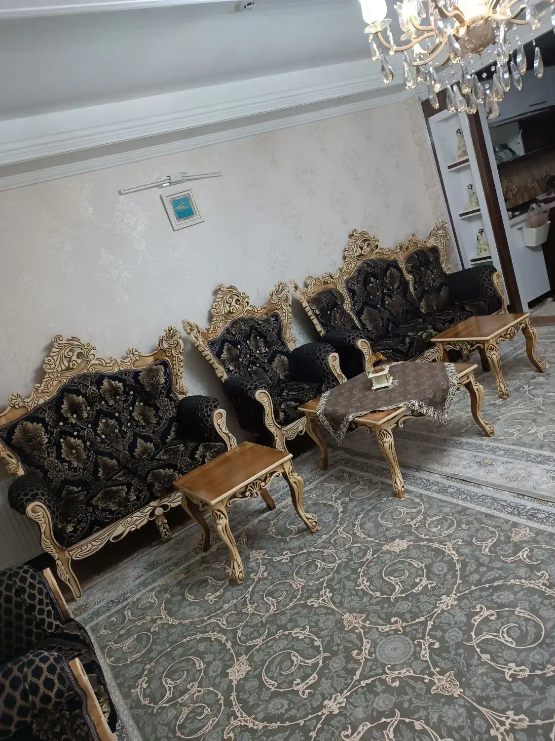 مبلمان۷نفره بامیزوعسلی|مبلمان خانگی و میز عسلی|تهران, دولتخواه جنوبی|دیوار