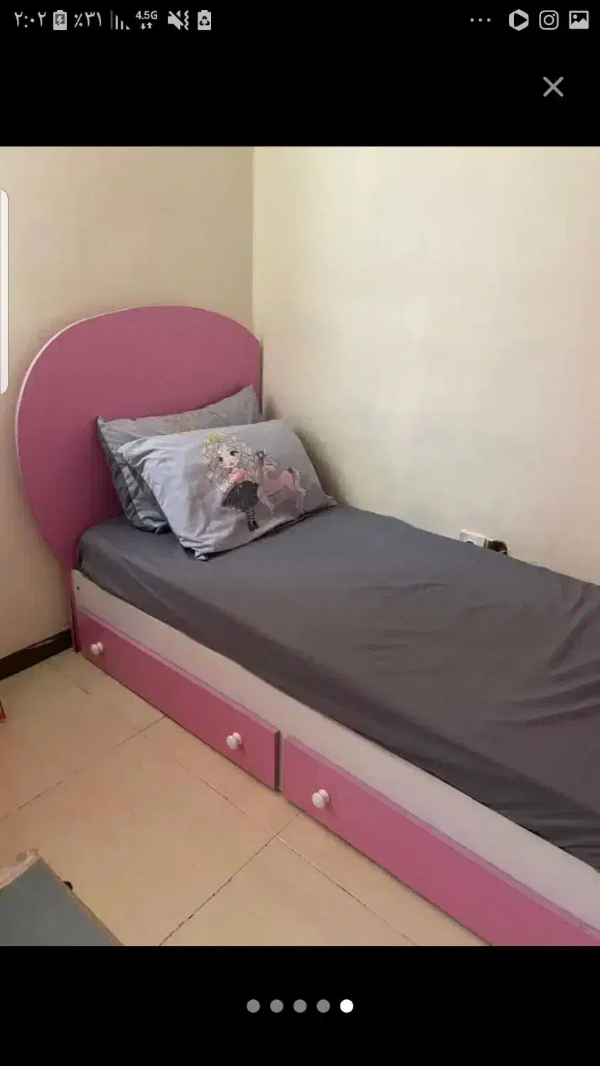 سرویس خواب کامل دخترانه شیک کامل ام دی اف|تخت و سرویس خواب|بیرجند, |دیوار