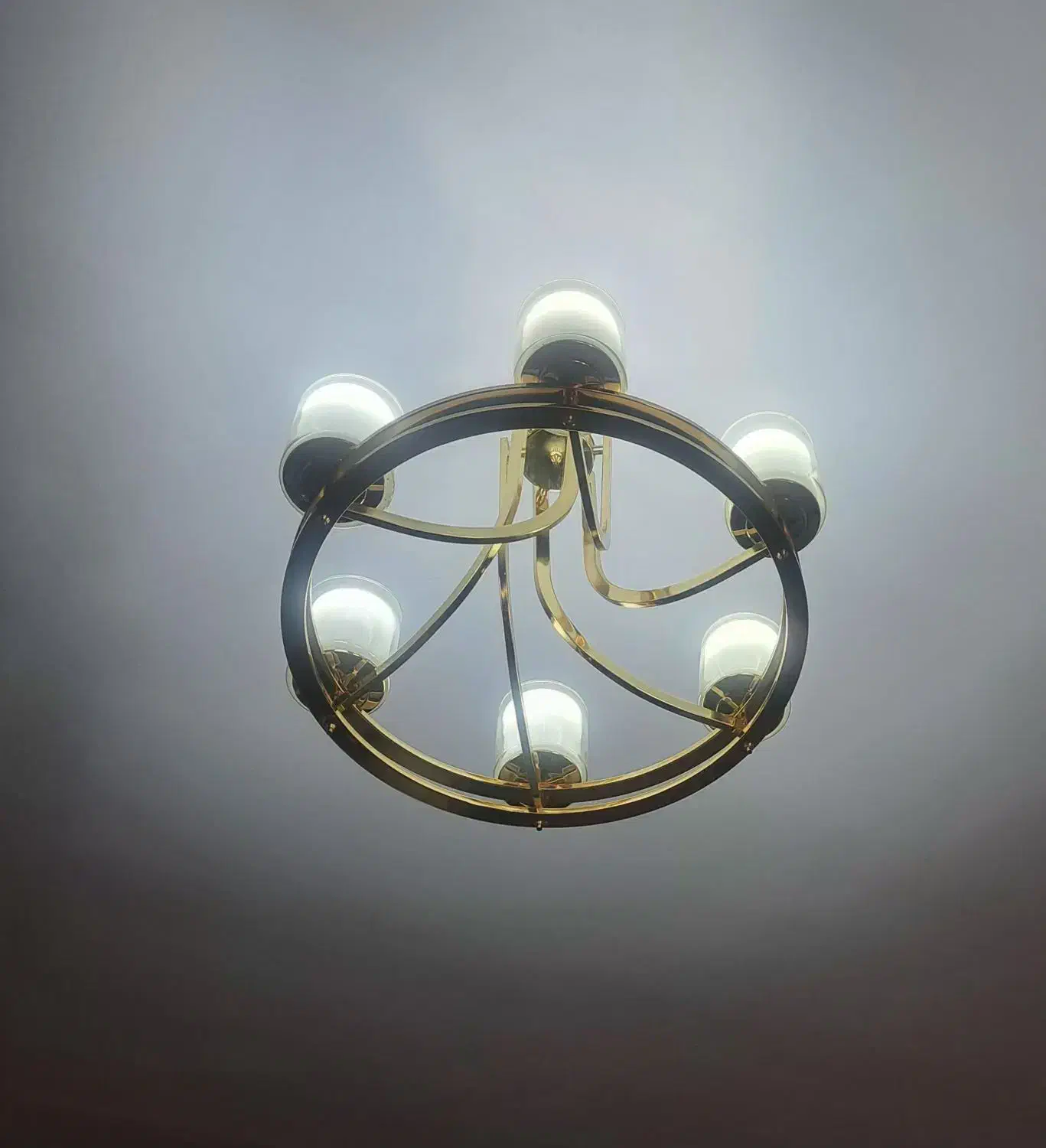 لوستر استیل رنگ طلایی|لوستر و چراغ آویز|رباط‌کریم, رباط‌کریم|دیوار