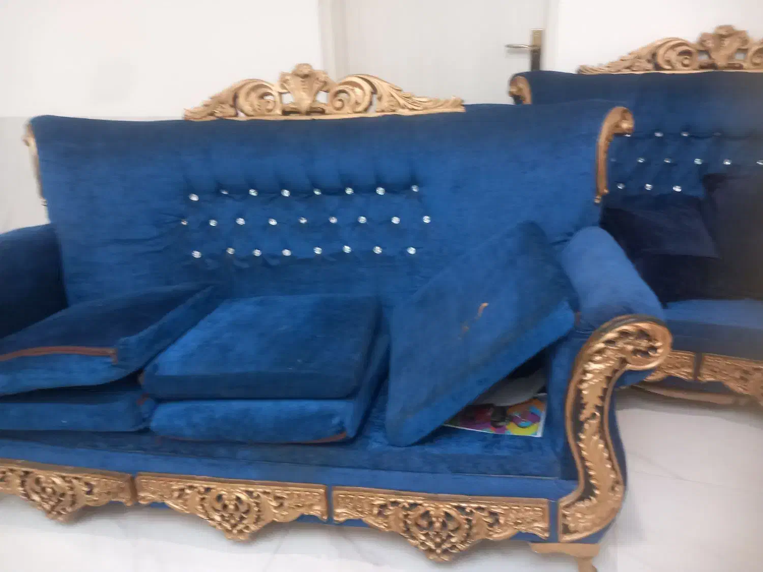 سلام مبل ۷ نفر رنگ آبی نفتی|مبلمان خانگی و میز عسلی|مشهد, امیریه|دیوار