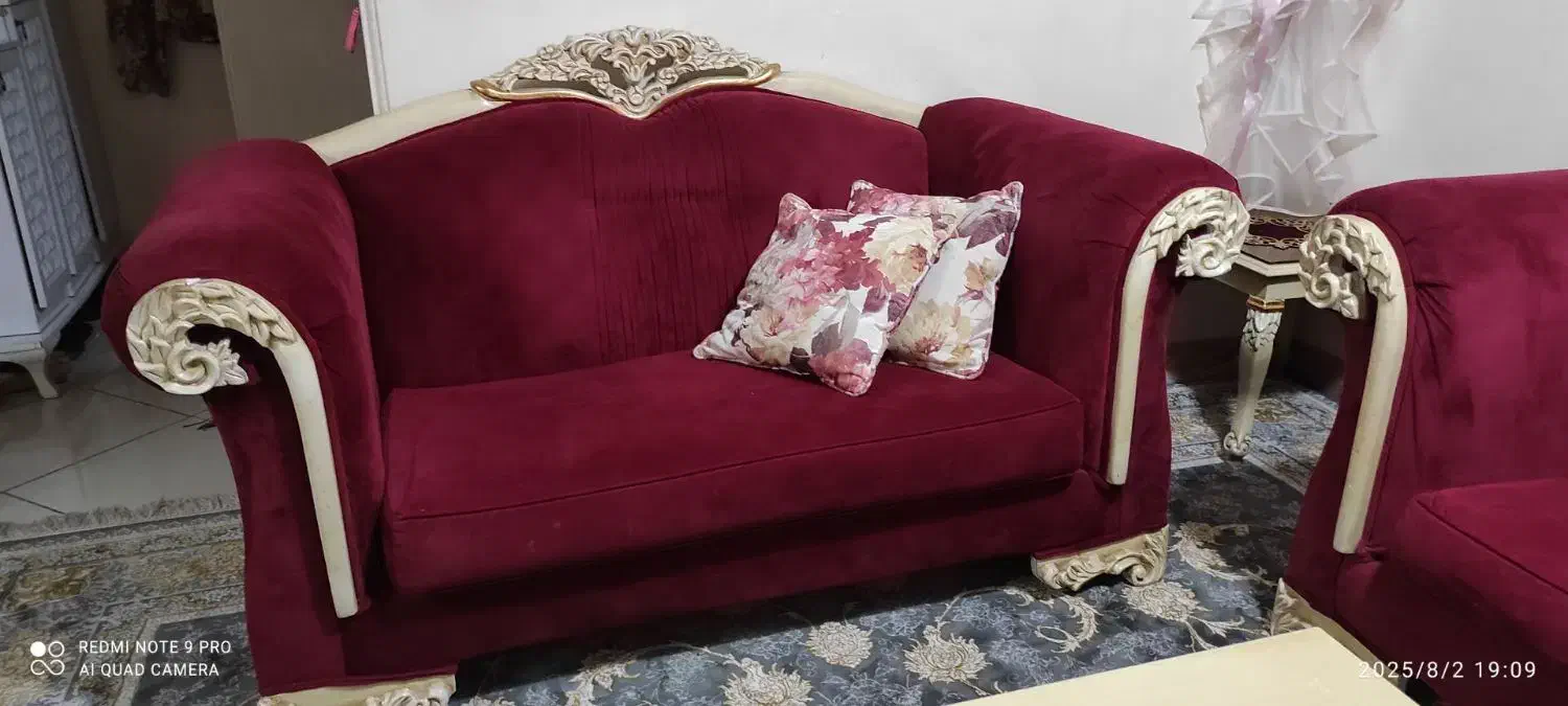 مبل هفت نفره چوب راش پارچه مازراتی|مبلمان خانگی و میز عسلی|خاوران, |دیوار