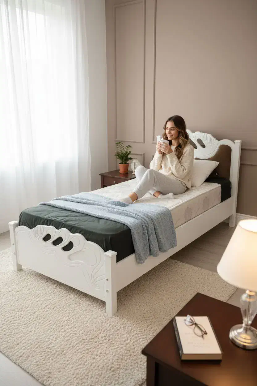 تخت ۱ نفره وکیوم، لمسه، روتختی|تخت و سرویس خواب|بندر دیر, |دیوار