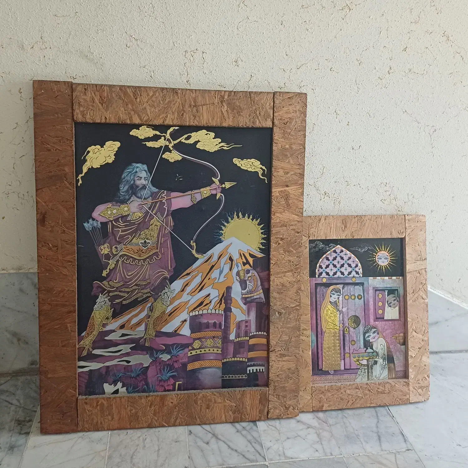 دو عدد تابلو عکس برجسته ارش وخاتون|تابلو، نقاشی، عکس|شیراز, تلخ داش|دیوار