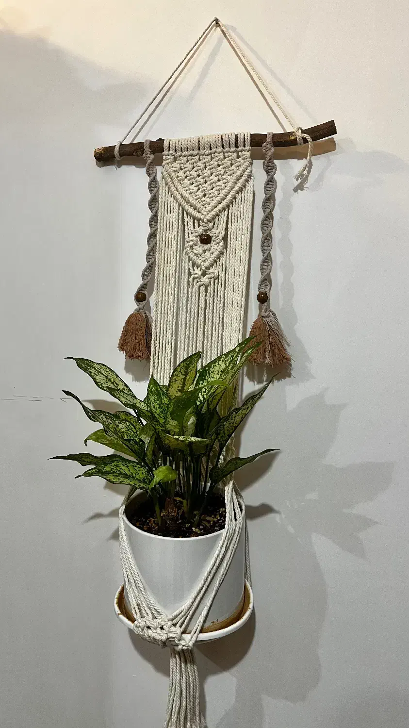 فروش آویز گلدان مکرومه دست بافت|صنایع دستی و سایر لوازم تزئینی|اهواز, پادادشهر|دیوار