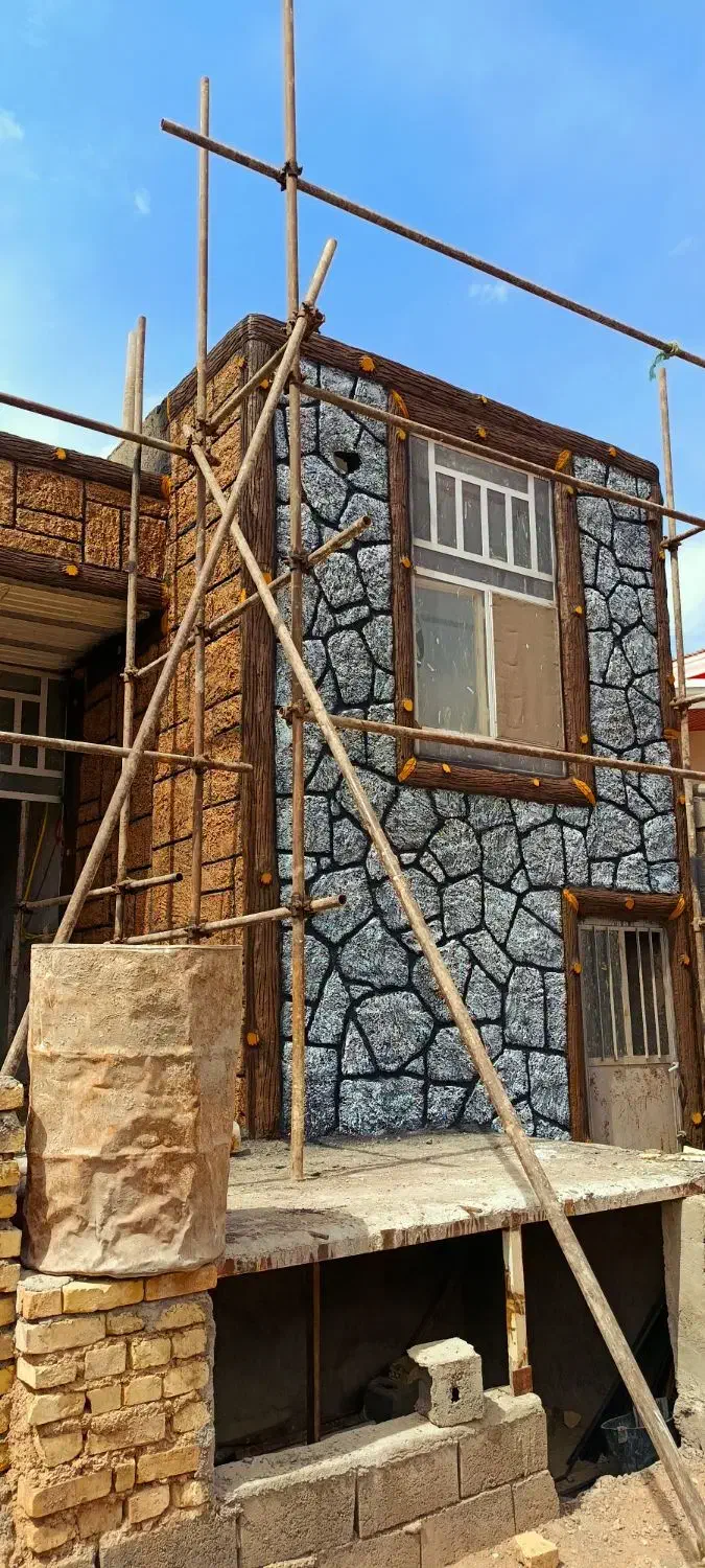 سیمان کاری طرح سنگ و طرح چوب|خدمات پیشه و مهارت|اردکان, |دیوار