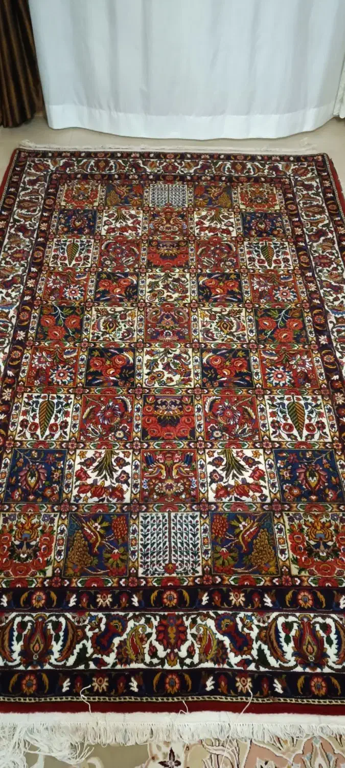 فروش جفت قالی دست بافت 1/7 در 2/6 خشتی چالشتری|فرش|شهرکرد, |دیوار