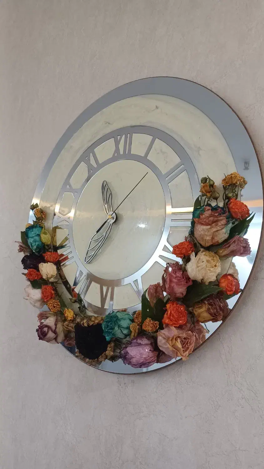 ساعت رزینی با گل های یادگاری شما|ساعت دیواری و تزئینی|مشهد, جاهد شهر|دیوار