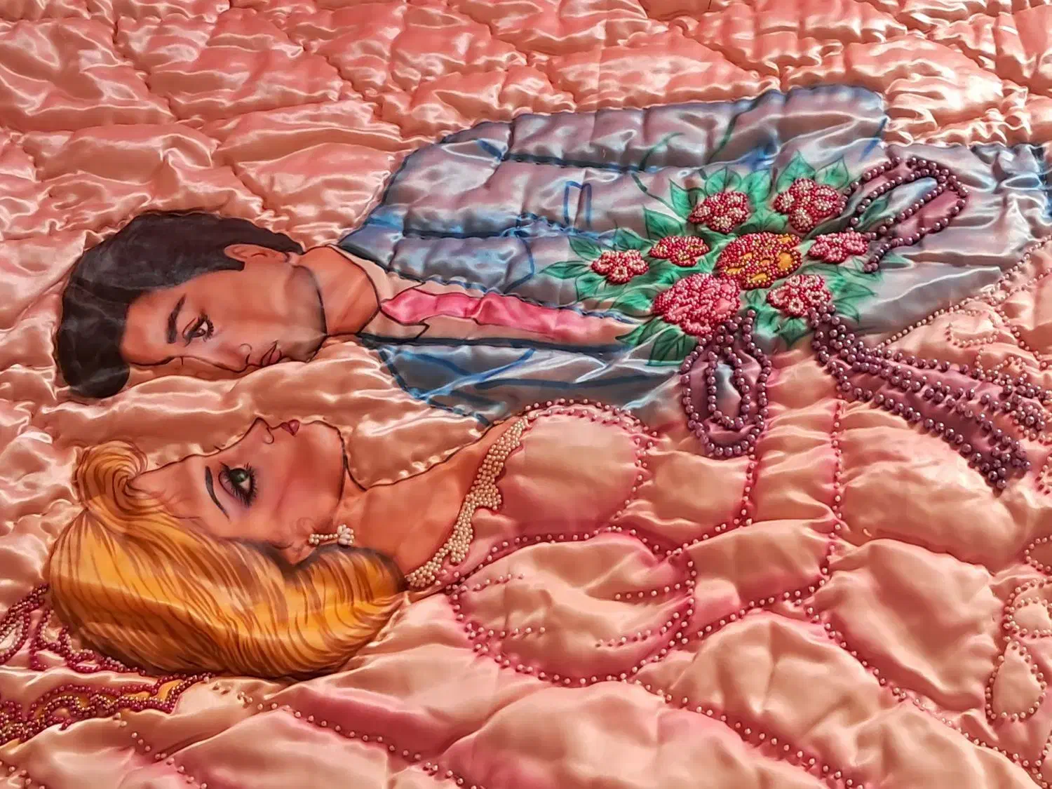 لحاف عروس و داماد|رختخواب، بالش، پتو|فومن, |دیوار