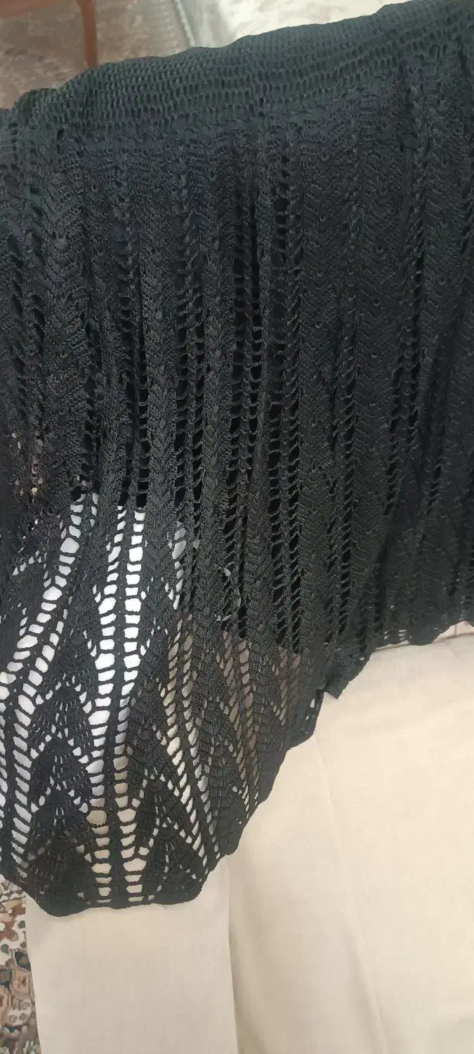 دامن مشکی ابریشم قلاب بافی زیبا|لباس|اصفهان, صائب|دیوار