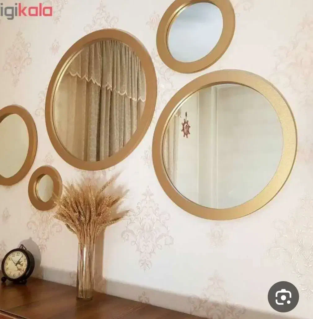 آینه دکوراتیو ۵تایی طلایی|آینه|لنگرود, |دیوار