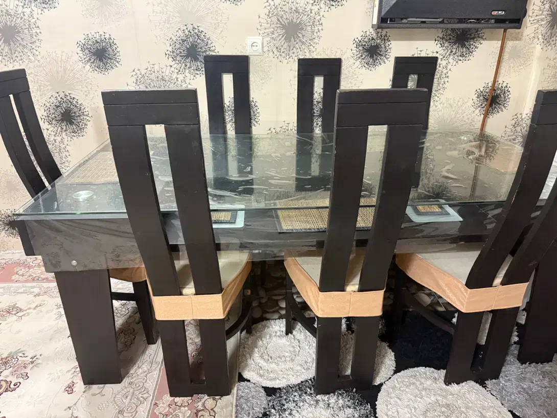 میز ناهار خوری ۸ نفره|میز و صندلی غذاخوری|رودسر, |دیوار