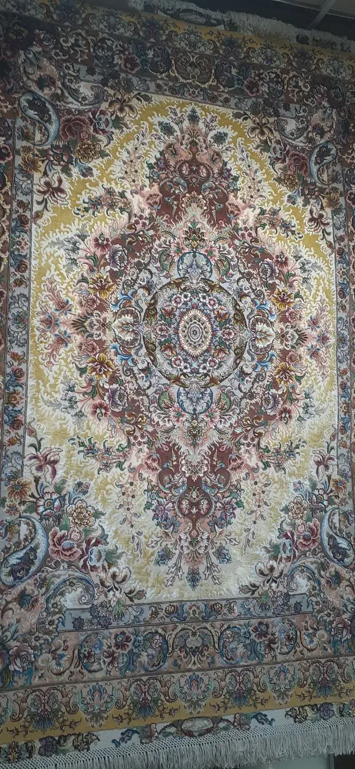 جفت قالیچه خطیبی طلایی تبریز (۶۰رج)|فرش|ارومیه, |دیوار