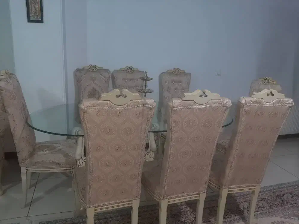 مبل نه نفره سلطنتی و نهارخوری هشت نفره سلطنتی|مبلمان خانگی و میز عسلی|فردیس, شهرک شهید حسینی|دیوار