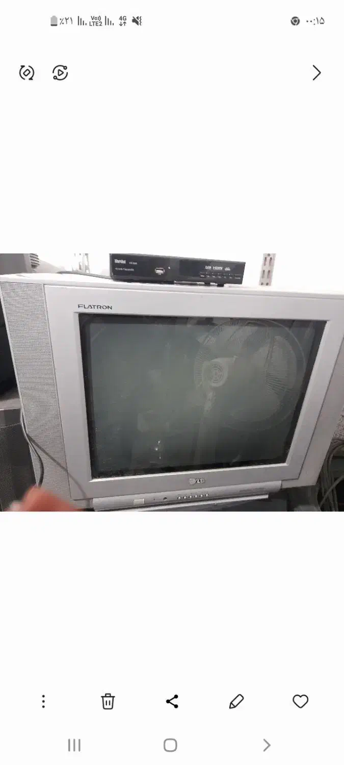 تلویزیون رنگی ۲۱ اینچ بزرگ و ۱۴ اینچ کوچک|تلویزیون و پروژکتور|جویبار, |دیوار