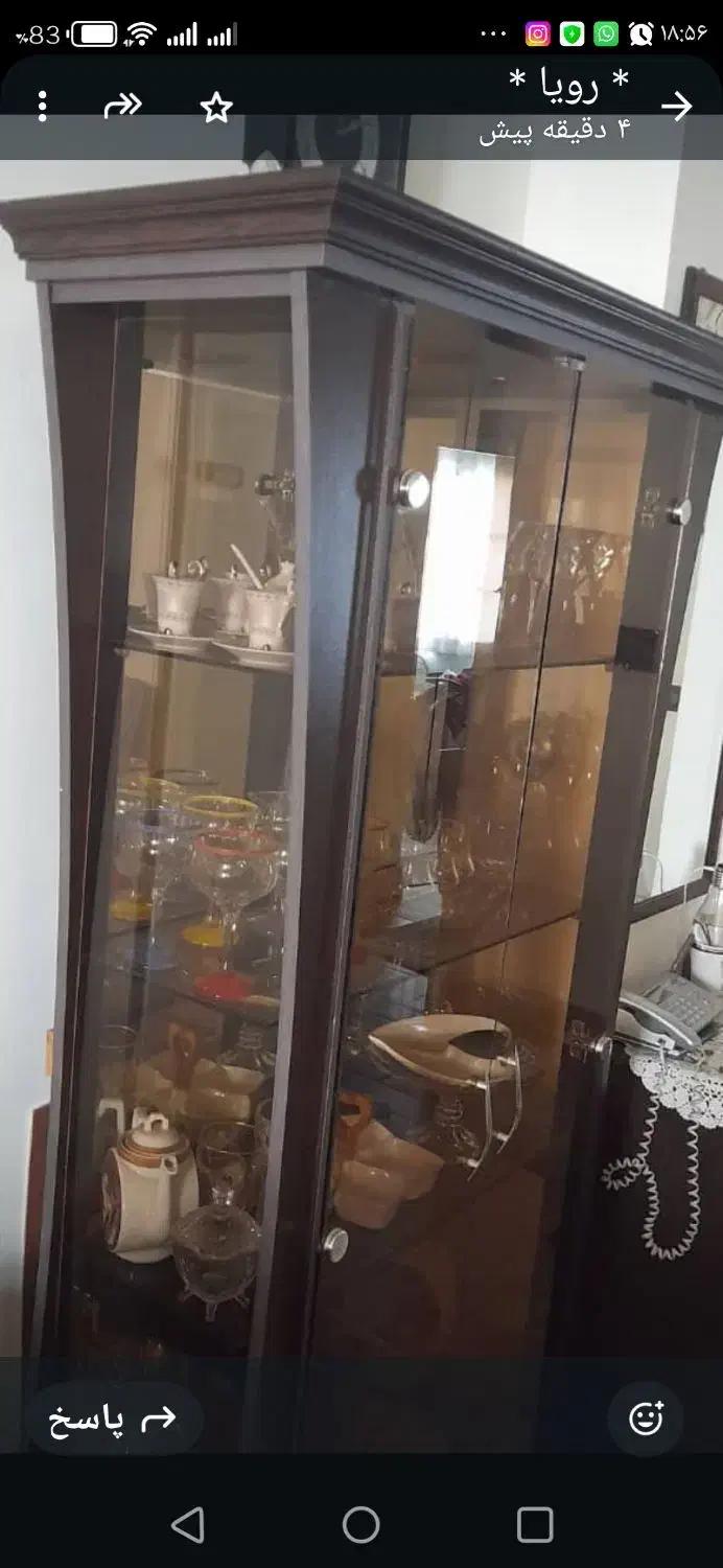 بوفه سالم وتمیز پشت آینه در حد نو|بوفه، ویترین، کنسول|رشت, دباغیان|دیوار
